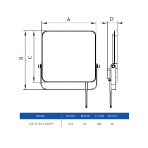 Proyector LED Floodlight-EQII 100W-5700-GY-GP OPPLE