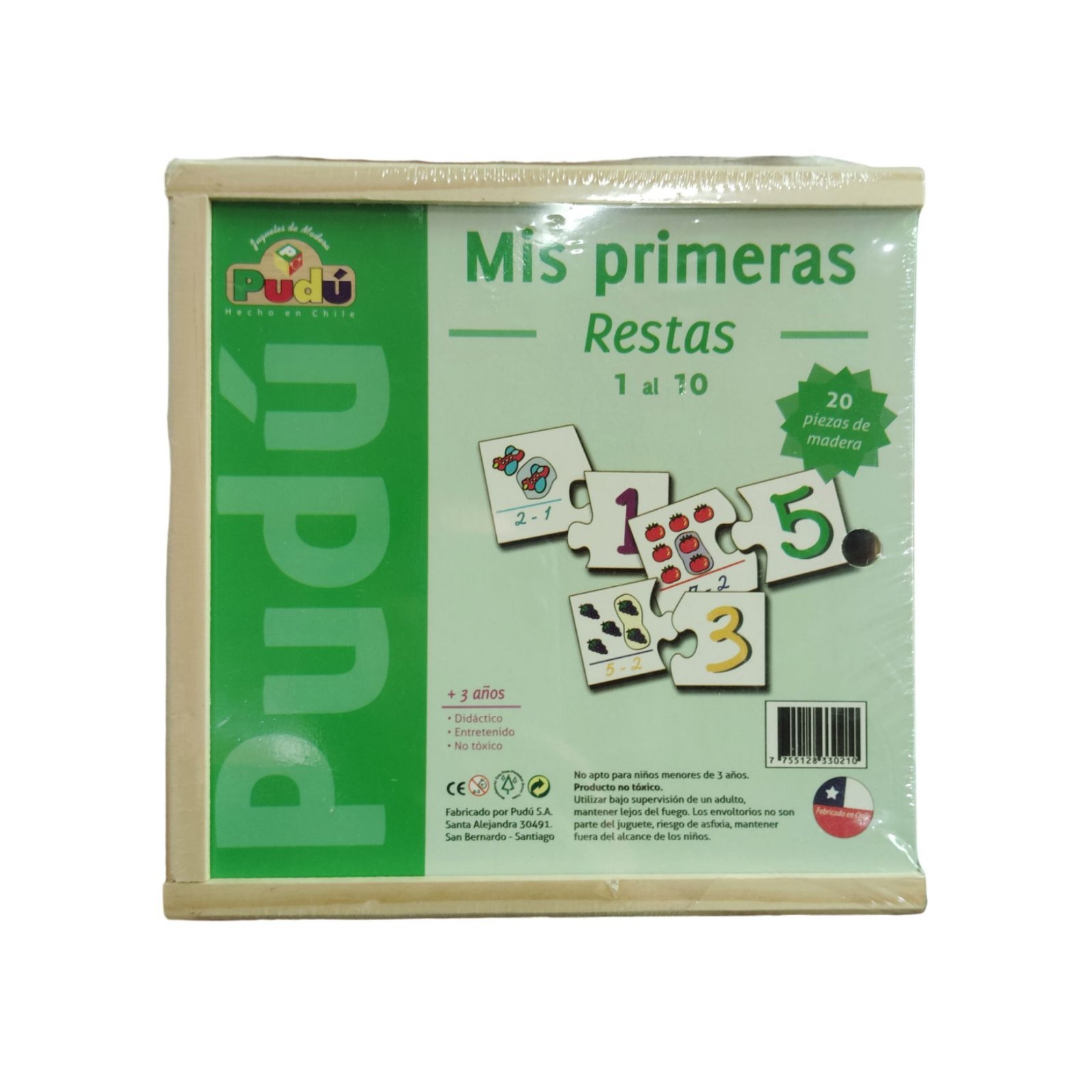 Juego de madera Pudú Mis Primeras Restas 1 al 10 1 Juego de madera Pudú Mis Primeras Restas 1 al 10