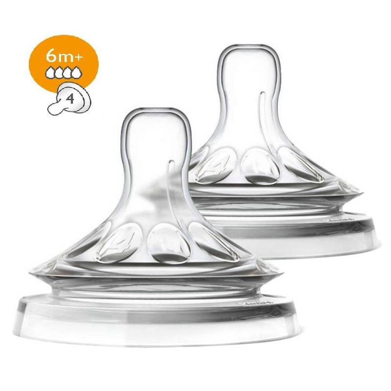 Tetina Natural Philips Avent 6m Flujo Rápido 1 Tetina Natural Philips Avent 6m Flujo Rápido