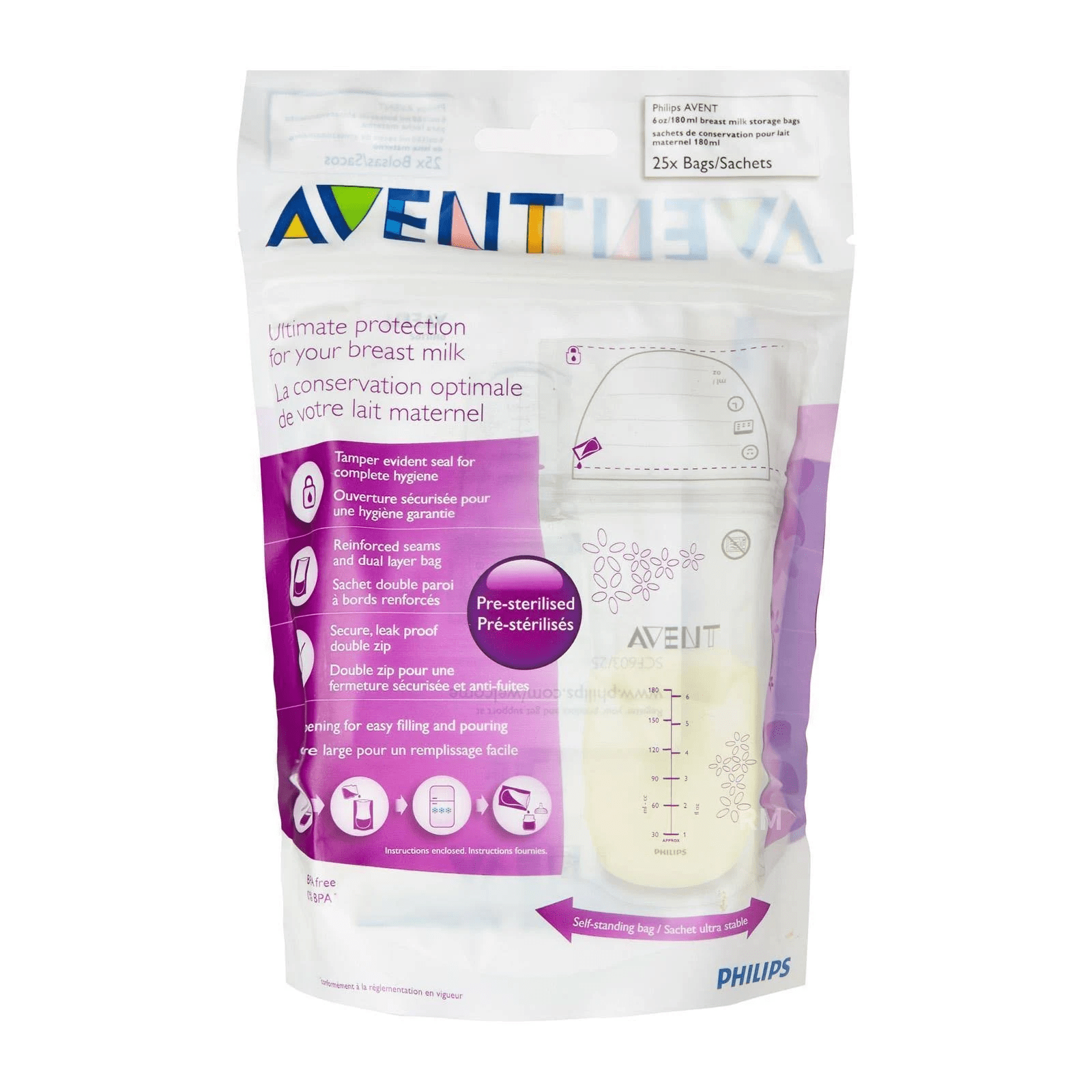 Bolsa esterilizada para leche Avent SCF603/25 1 Bolsa esterilizada para leche Avent SCF603/25