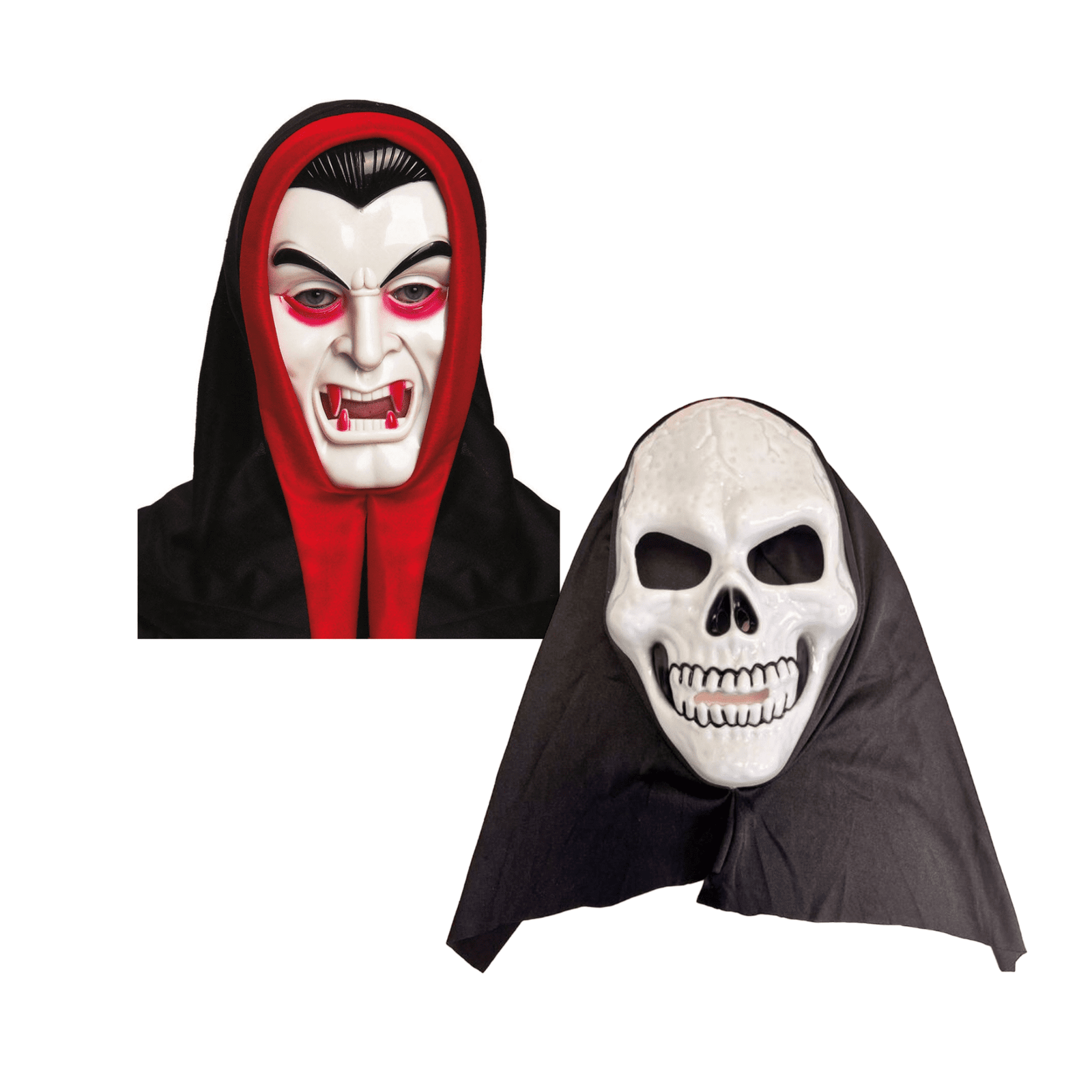 Pack 2 Mascaras Dracula y Calavera Blanca Halloween libre de BPA 1 Pack 2 Mascaras Dracula y Calavera Blanca Halloween libre de BPA