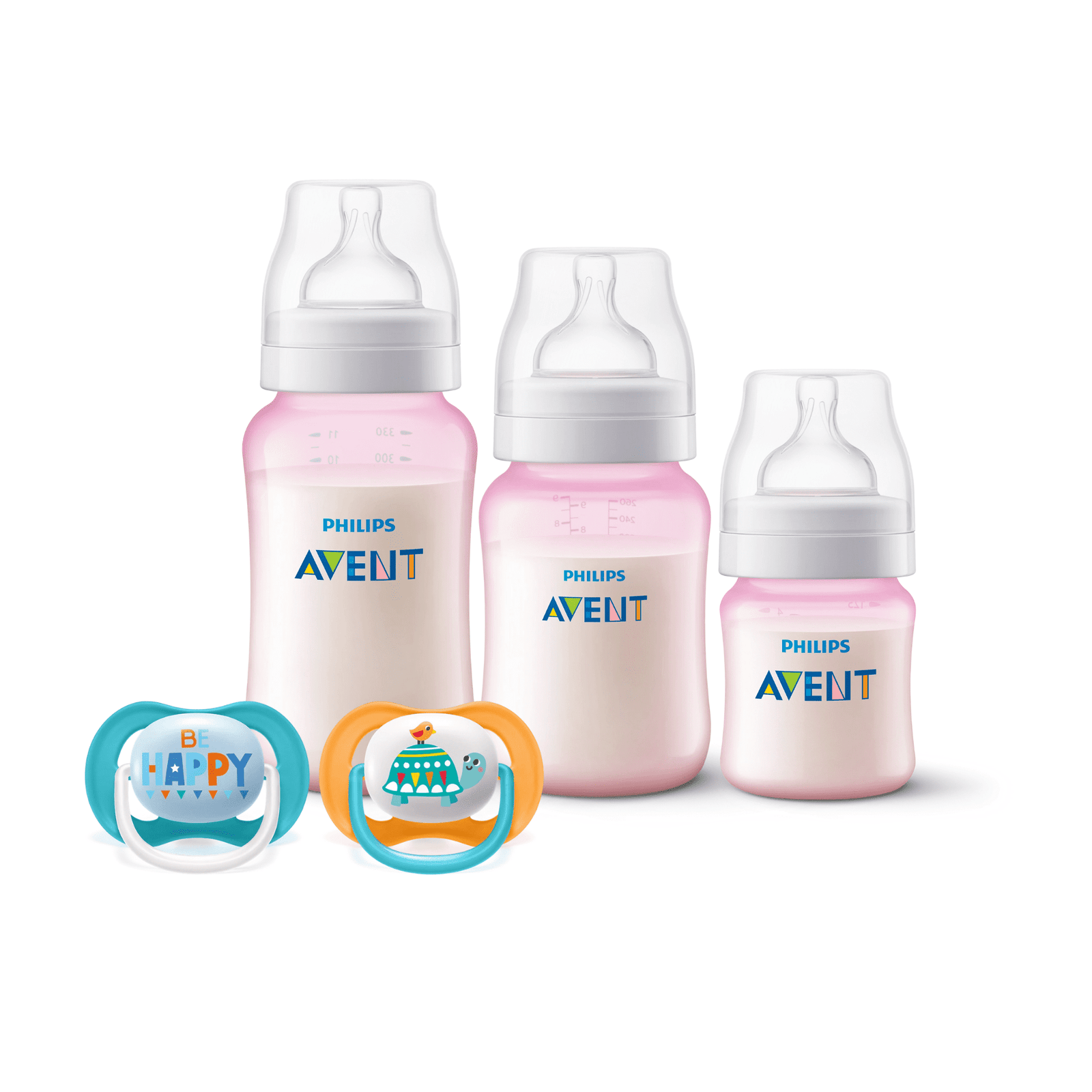 Set 3 Mamaderas Pink + Set de 2 chupetes 6-18 meses Tortuga 1 Set 3 Mamaderas Pink + Set de 2 chupetes 6-18 meses Tortuga