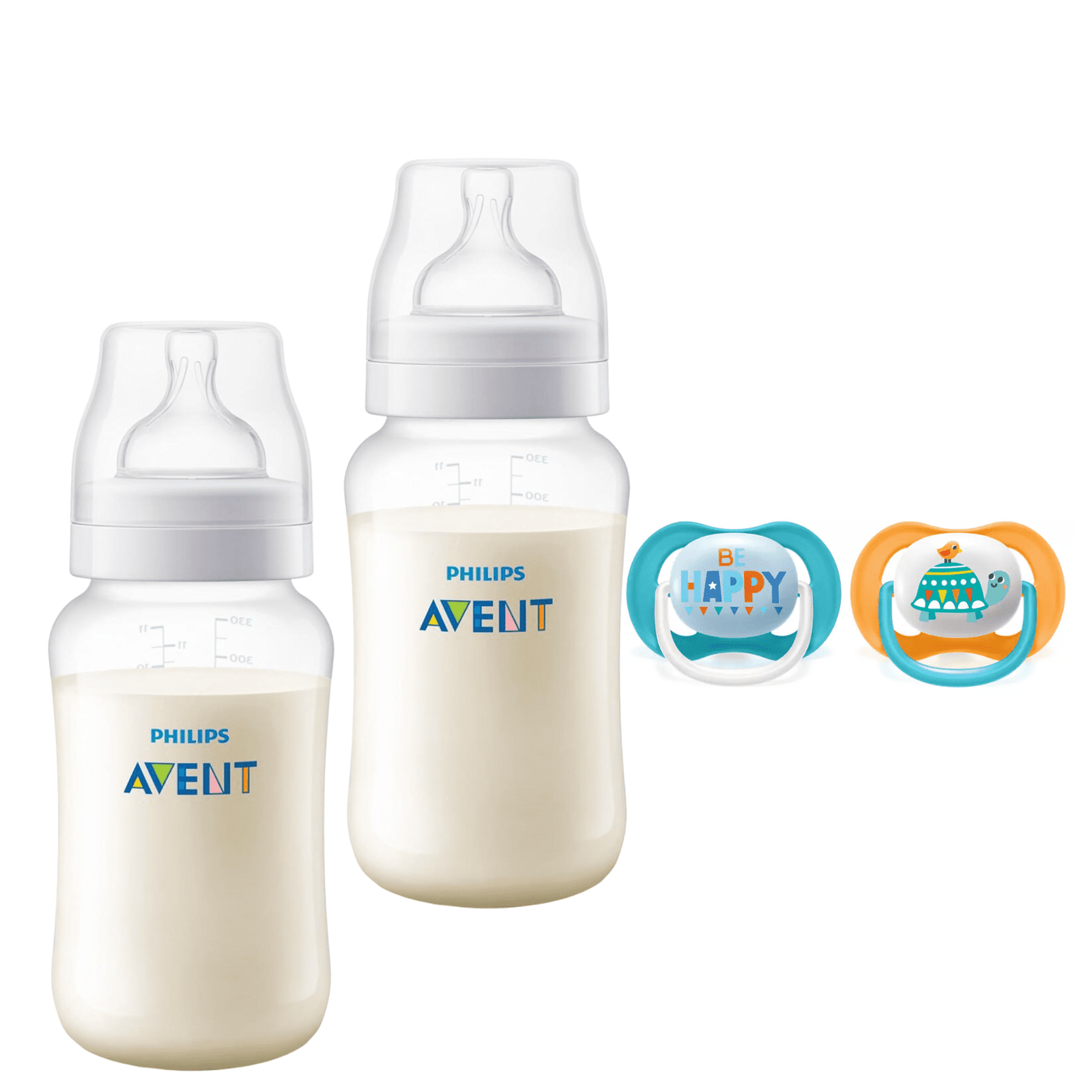 Pack 2 Mamaderas Anticolic 330 ml + 2 Chupetes 6-18 meses Tortuga 1 Pack 2 Mamaderas Anticolic 330 ml + 2 Chupetes 6-18 meses Tortuga