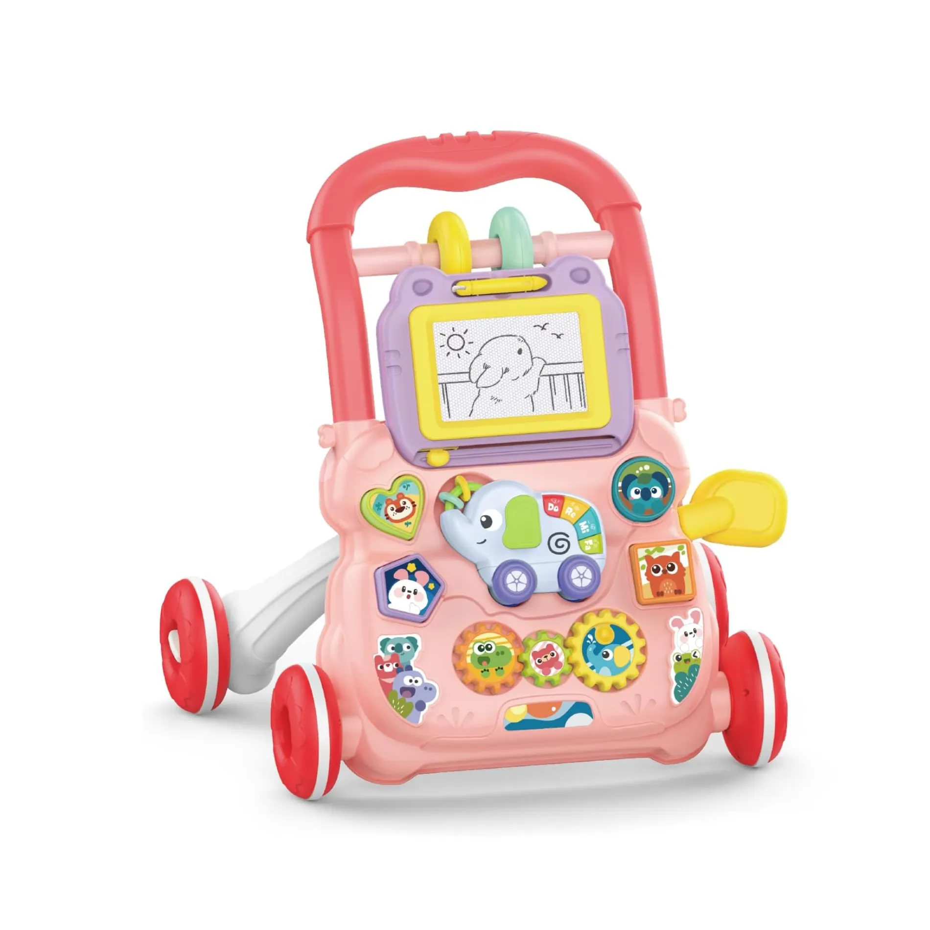Andador caminador bebe juguete interactivo luz sonido rosado 1 Andador caminador bebe juguete interactivo luz sonido rosado
