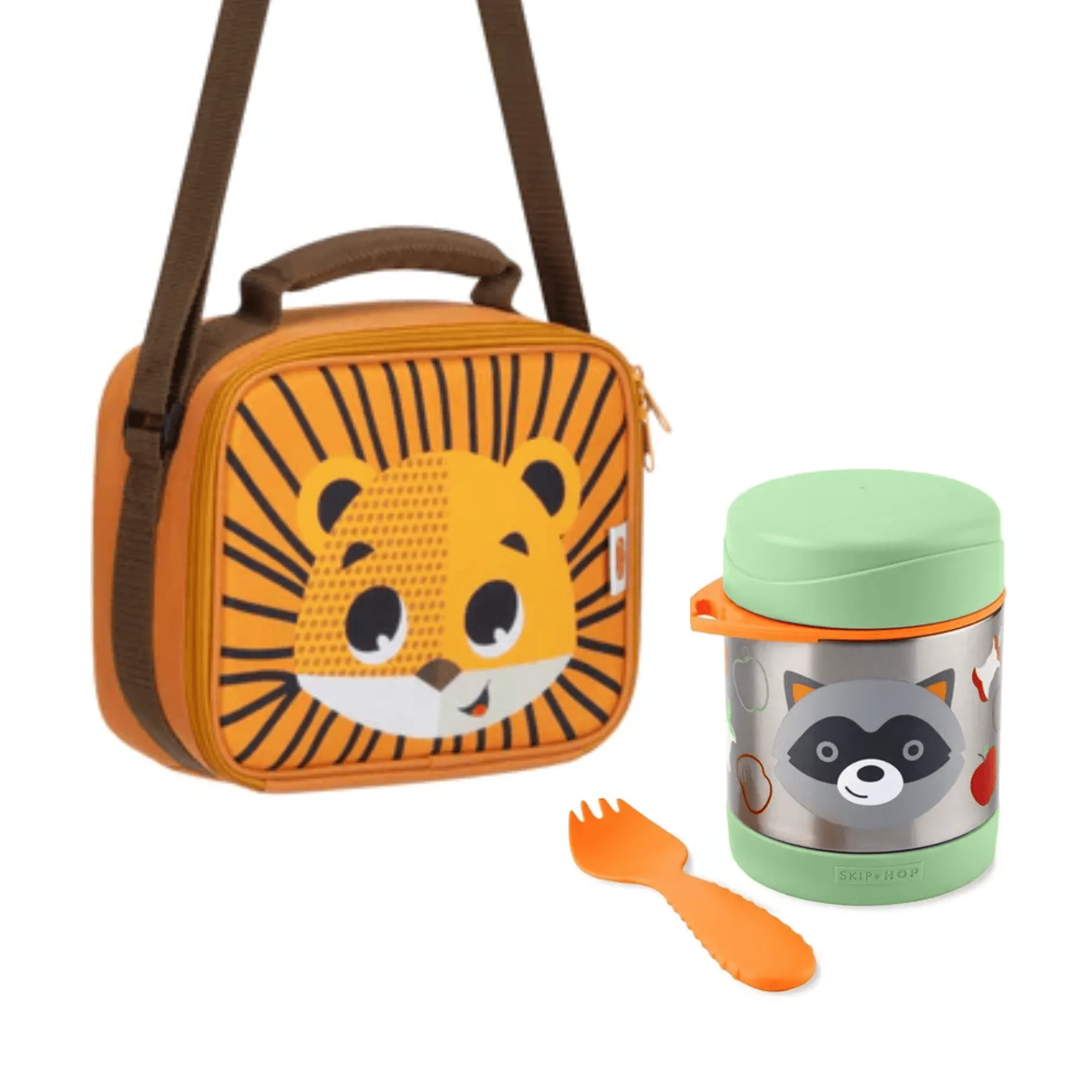 Pack Escolar Animales Lonchera Jaguar + Termo Mapache 1 Pack Escolar Animales Lonchera Jaguar + Termo Mapache