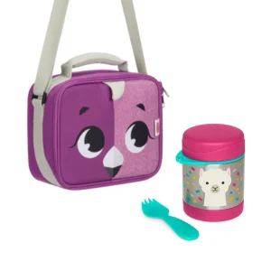 Pack Escolar Animales Lonchera Flamenco + Termo Llama
