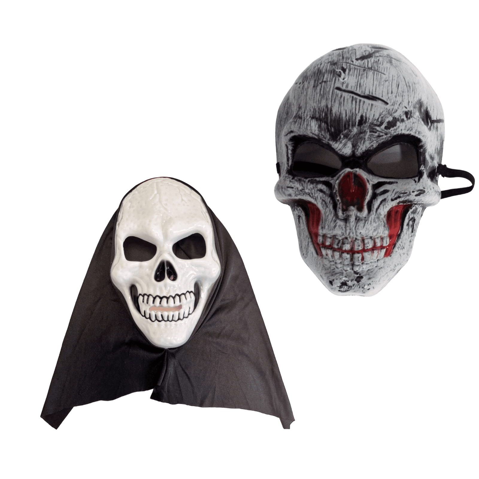 Pack 2 Mascaras Calavera blanca y gris Halloween libre de BPA 1 Pack 2 Mascaras Calavera blanca y gris Halloween libre de BPA