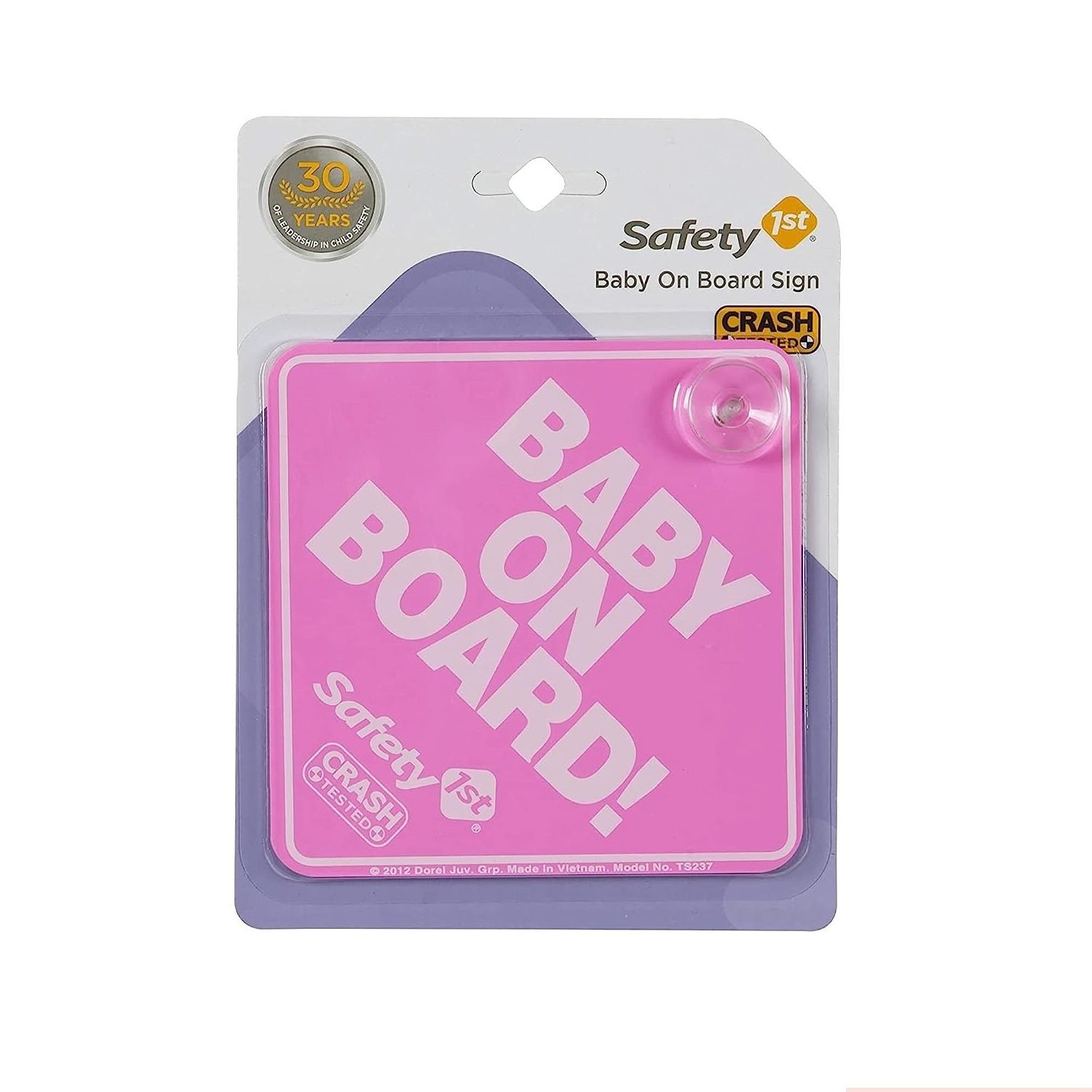 Letrero Baby On Board Rosado 2 Letrero Baby On Board Rosado - Imagen 2
