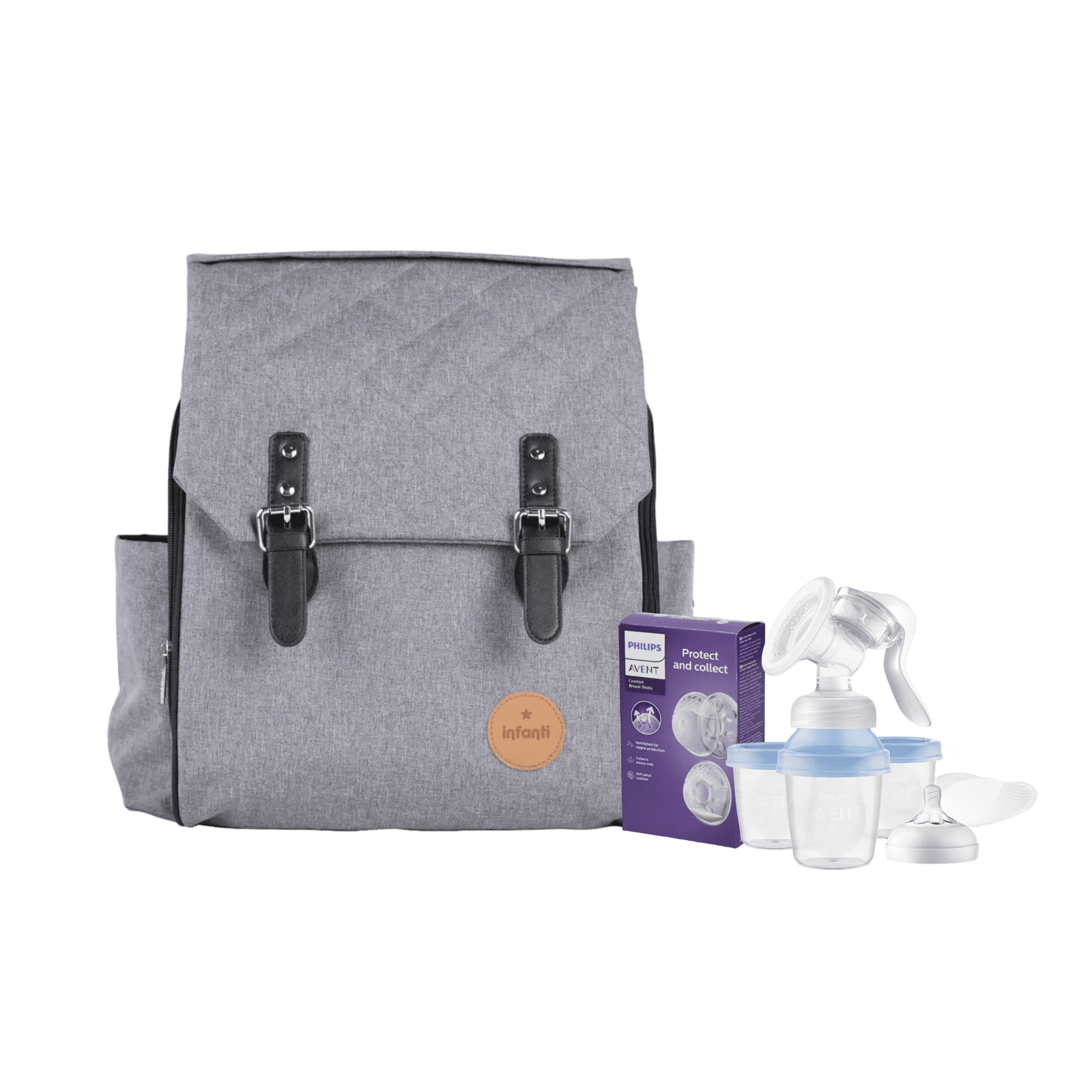 Mochila maternal Aspen + extractor de leche manual + Amapolas 1 Mochila maternal Aspen + extractor de leche manual + Amapolas
