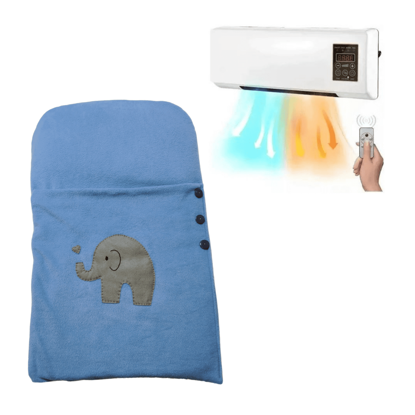 Aire Acondicionado frio y calor + saco de dormir Azul 1 Aire Acondicionado frio y calor + saco de dormir Azul