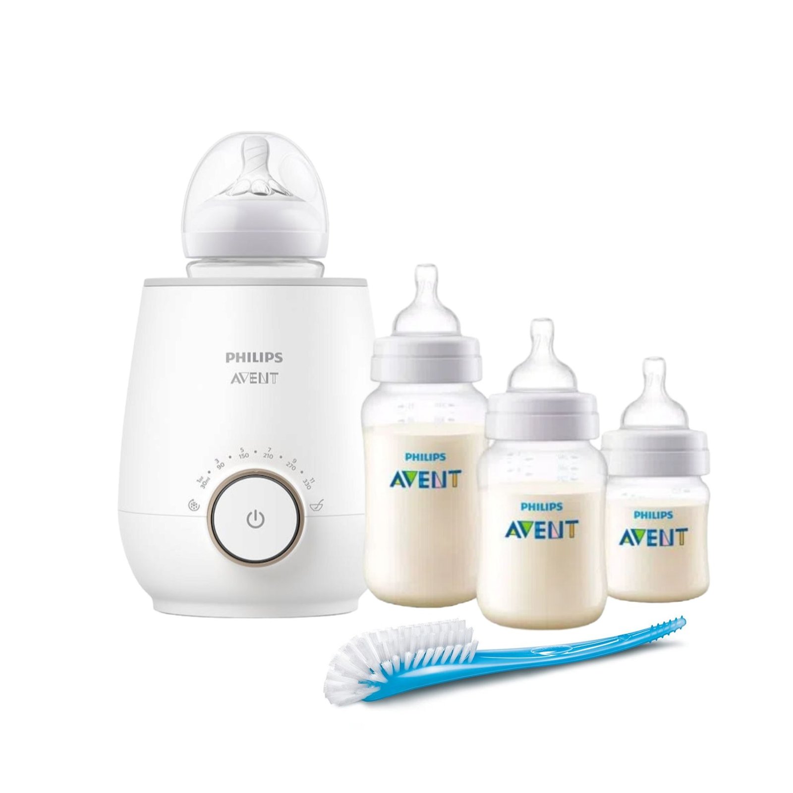 Set Calentador mas 3 mamaderas anti colic y cepillo higienizador Azul 1 Set Calentador mas 3 mamaderas anti colic y cepillo higienizador Azul