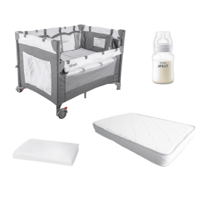 Cuna playard Always Together colchón - Protector y Mamadera Avent