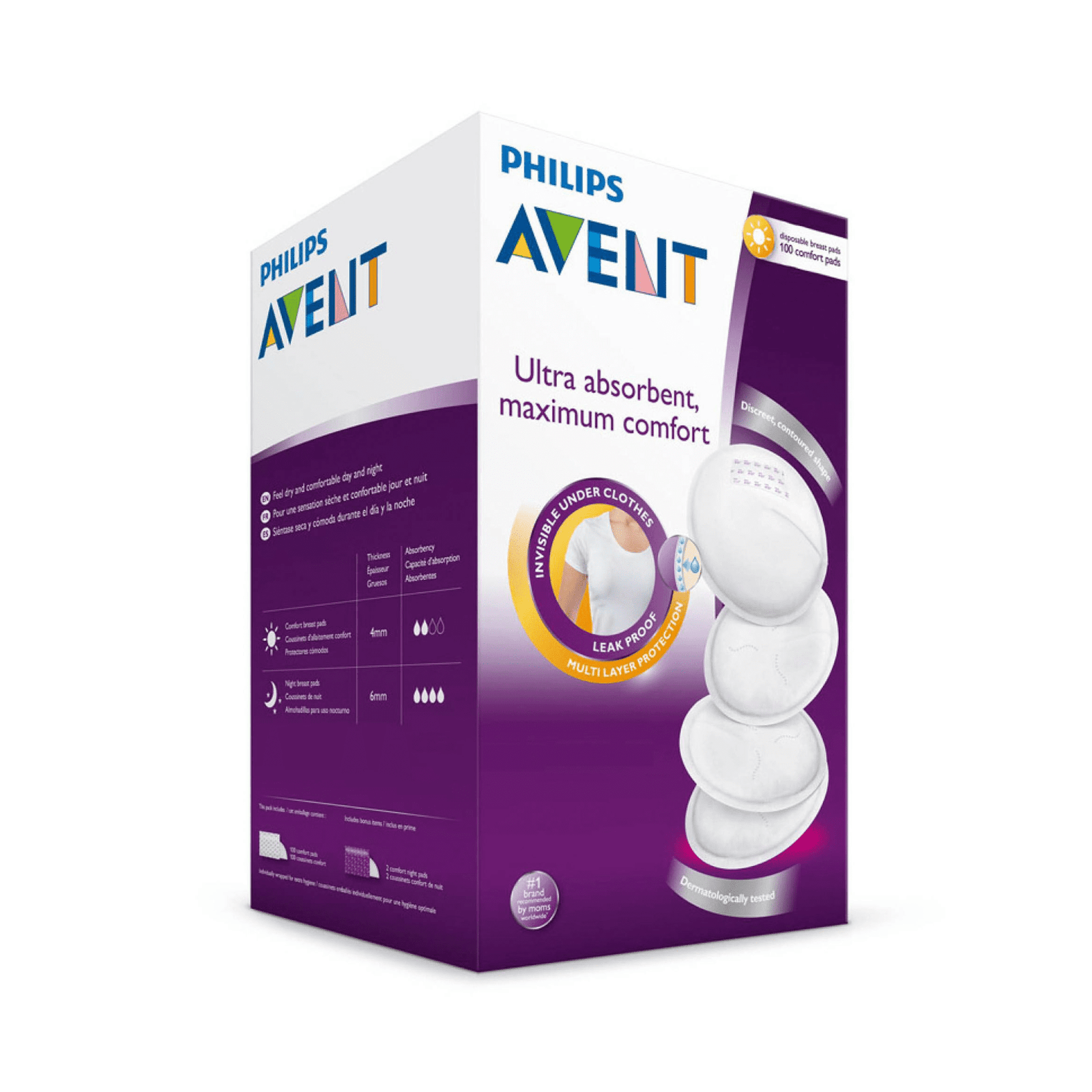 Absorbentes mamarios desechables 100 unidades Avent 1 Absorbentes mamarios desechables 100 unidades Avent