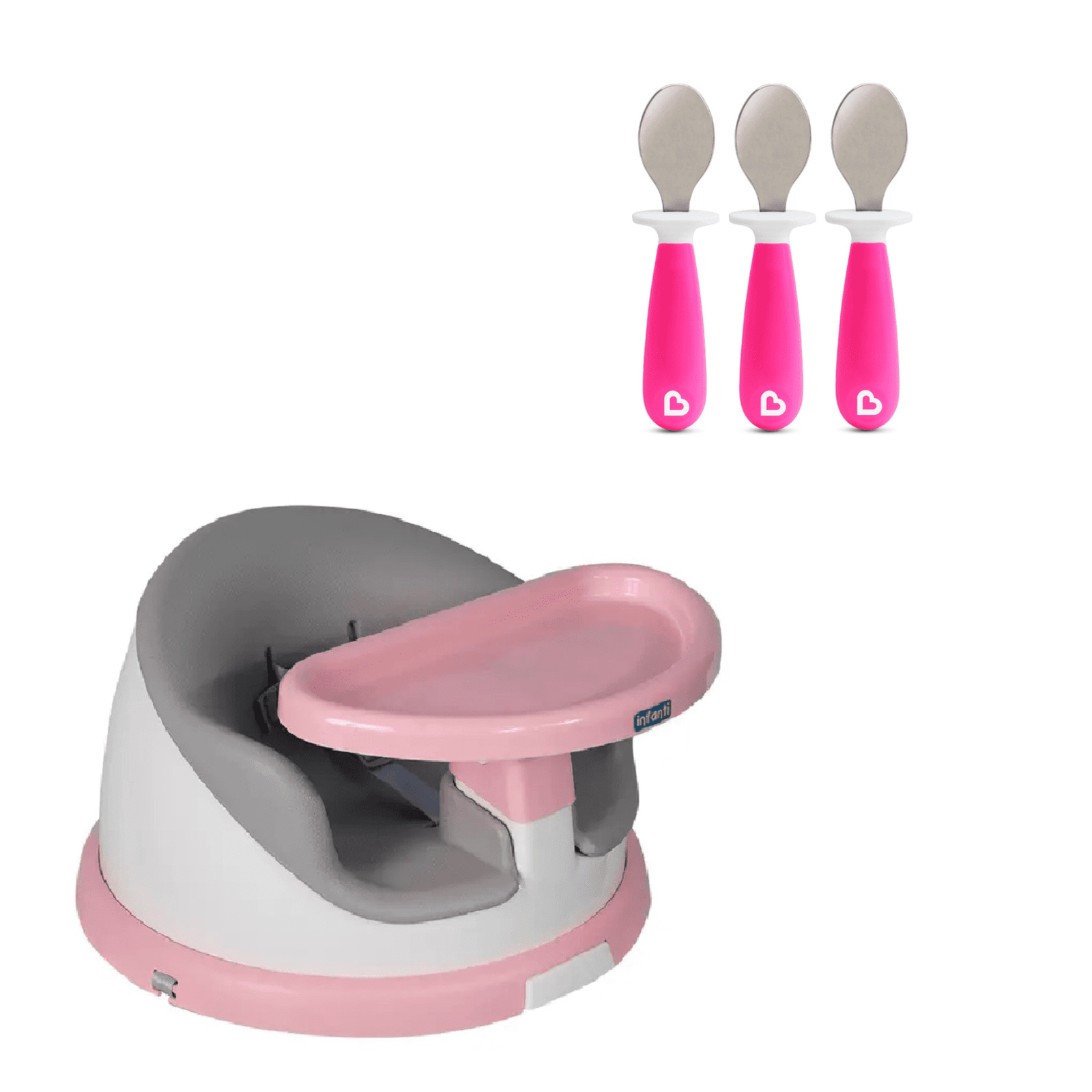 Silla de Comer Portátil & Giratoria I-twist más Set de 3 Cucharas Colores Surtidos 1 Silla de Comer Portátil & Giratoria I-twist más Set de 3 Cucharas Colores Surtidos