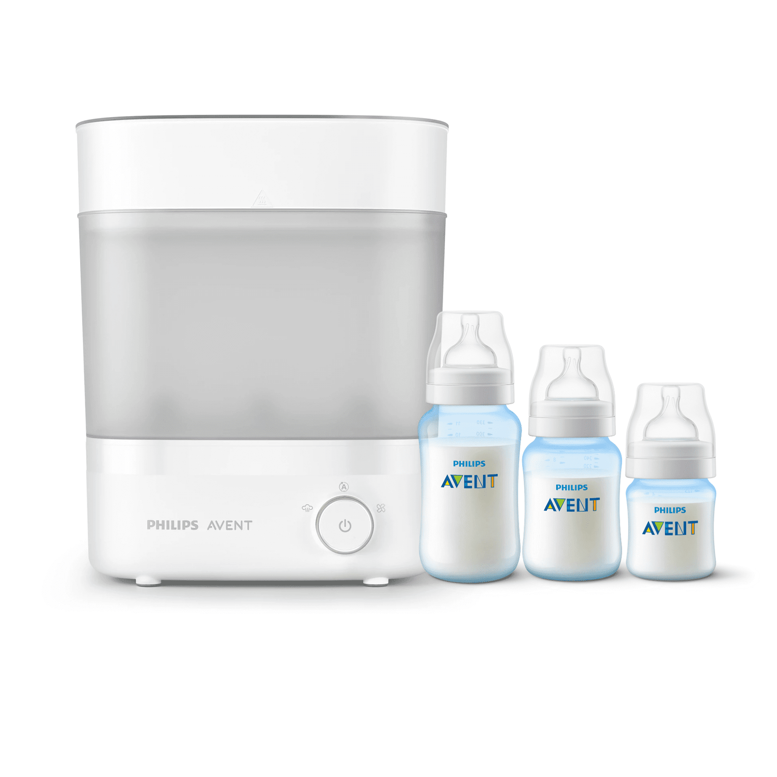 Pack Esterilizador Avent Eléctrico + 3 Mamaderas Blue 1 Pack Esterilizador Avent Eléctrico + 3 Mamaderas Blue