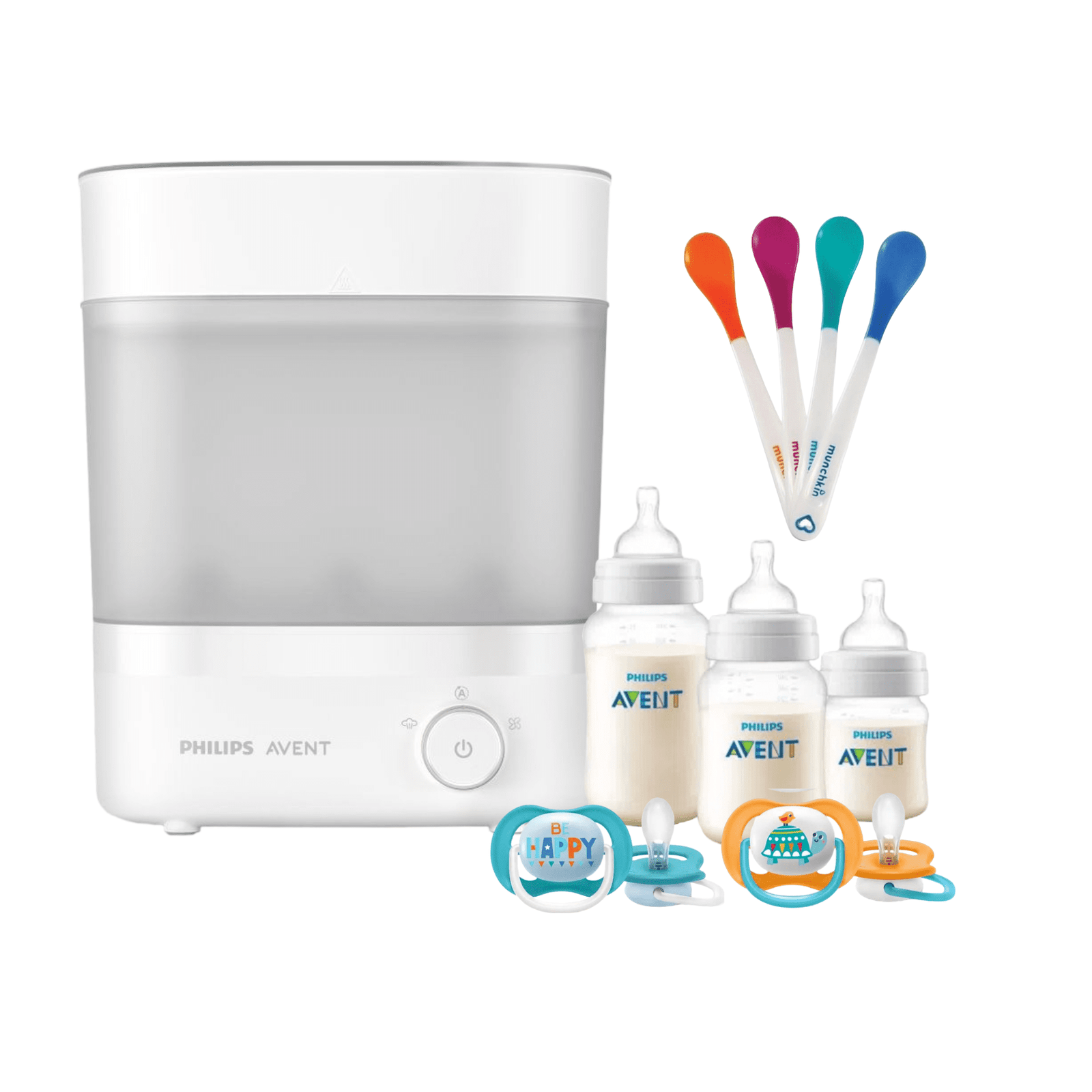Pack Avent Esterilizador Eléctrico - 3 Mamaderas - 4 Cucharas - 2 Chupetes Tortuga 1 Pack Avent Esterilizador Eléctrico - 3 Mamaderas - 4 Cucharas - 2 Chupetes Tortuga