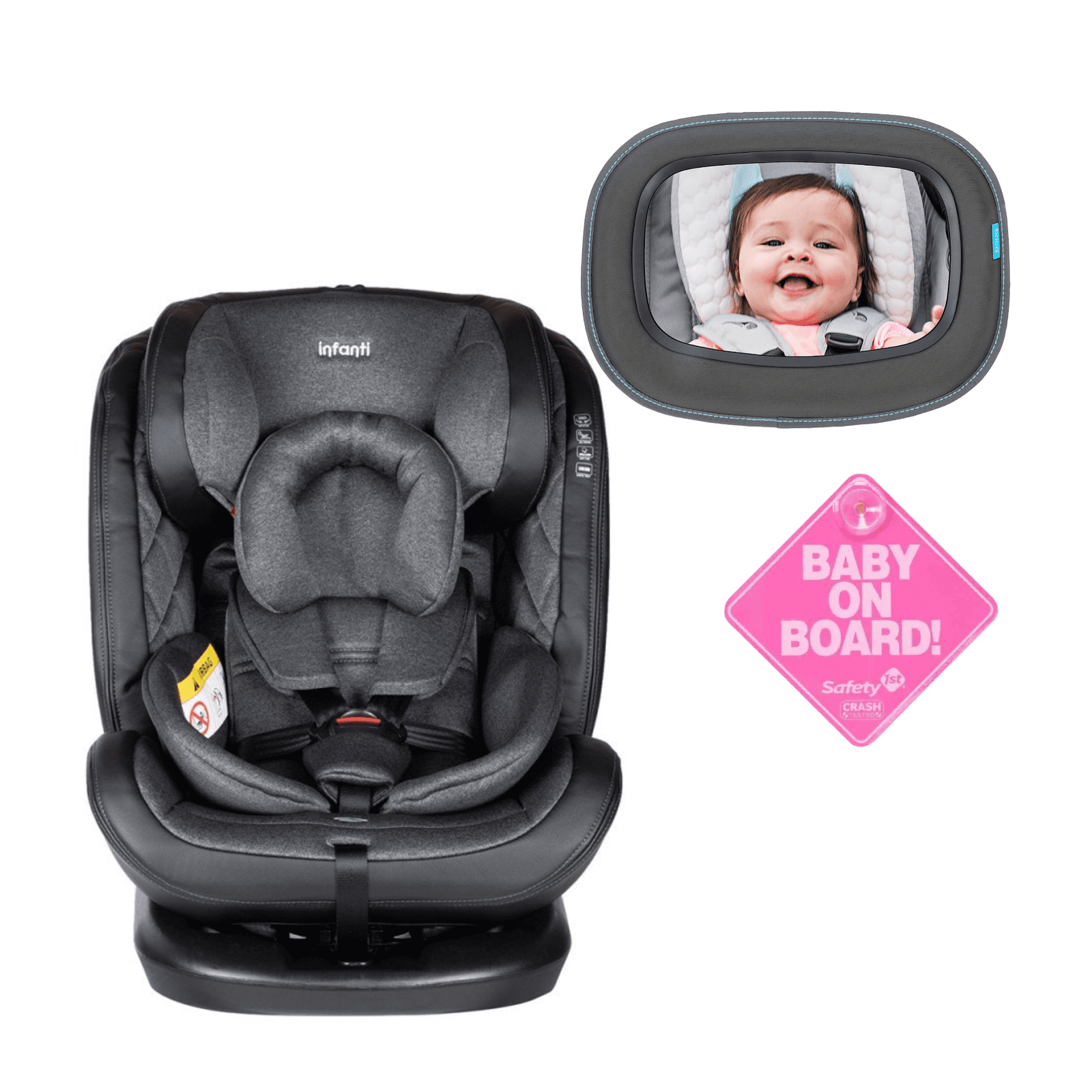 Silla auto I-Giro 360°- Letrero Bebe a Bordo - Espejo retrovisor infantil 1 Silla auto I-Giro 360°- Letrero Bebe a Bordo - Espejo retrovisor infantil