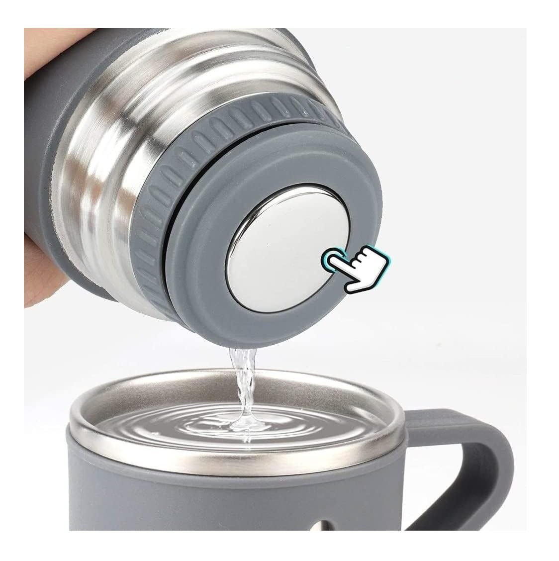 Set super lonchera + termo con 3 tasas gris + 3 cucharas 2 Set super lonchera + termo con 3 tasas gris + 3 cucharas - Imagen 2